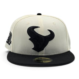 Off White Houston Texans Black Visor Gray Bottom 20th Anniversary Side Patch New Era 59Fifty Fitted