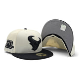 Off White Houston Texans Black Visor Gray Bottom 20th Anniversary Side Patch New Era 59Fifty Fitted