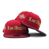 Red Los Angeles Dodgers Old English Logo Brick Red Visor Gray Bottom 2026 All Star Game Side Patch New Era 59Fifty Fitted