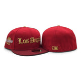 Red Los Angeles Dodgers Old English Logo Brick Red Visor Gray Bottom 2026 All Star Game Side Patch New Era 59Fifty Fitted