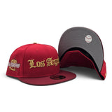 Red Los Angeles Dodgers Old English Logo Brick Red Visor Gray Bottom 2026 All Star Game Side Patch New Era 59Fifty Fitted