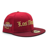Red Los Angeles Dodgers Old English Logo Brick Red Visor Gray Bottom 2026 All Star Game Side Patch New Era 59Fifty Fitted
