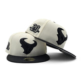 Off White Houston Texans Black Visor Gray Bottom 20th Anniversary Side Patch New Era 59Fifty Fitted
