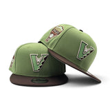 Matcha Green Arizona Diamondbacks Upside Down Logo Brown Visor Gray Bottom 1998 Inaugural Season Side Patch New Era 9Fifty Snapback
