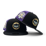 Purple/Black Chicago Cubs Black Visor Gray Bottom 1990 All Star Game Side Patch New Era 59Fifty Fitted