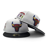 Matching White Chicago Bulls Black Visor Gray Bottom 1996 NBA Champions Side Patch New Era 59Fifty Fitted For For Miro 7