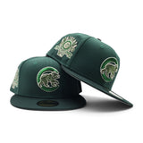 Emerald Green Chicago Cubs Dark Green Visor Gray Bottom 1990 All Star Game Side Patch New Era 59Fifty Fitted