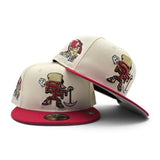 Off White San Francisco 49ers Red Visor Gray Bottom Faithful State Map Side Patch New Era 59Fifty Fitted