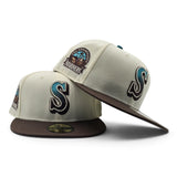 Off White Seattle Mariners Brown Visor Gray Bottom 30th Anniversary Side Patch New Era 59Fifty Fitted