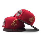 Red Cleveland Indians Brown Visor Gray Bottom Inaugural Season 1994 Jacobs Field Side Patch 59fifty Fitted