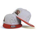 White Baltimore Orioles Orange Visor Gray Bottom 50th Anniversary Side Patch 9Fifty Snapback