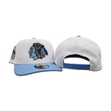 White Chicago Blackhawks Sky Blue Curved Brim Gray Bottom Chicago Stadium Side Patch New Era 9fifty A-Frame Snapback