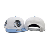 White Chicago Blackhawks Sky Blue Visor Gray Bottom Chicago Stadium Side Patch New Era 9fifty Snapback