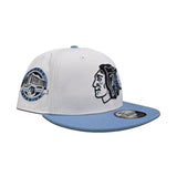 White Chicago Blackhawks Sky Blue Visor Gray Bottom Chicago Stadium Side Patch New Era 9fifty Snapback