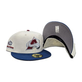 Off White Colorado Avalanche Songbird Blue Visor Gray Bottom 2001 All Star Game Side Patch New Era 59Fifty Fitted