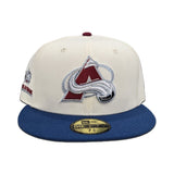 Off White Colorado Avalanche Songbird Blue Visor Gray Bottom 2001 All Star Game Side Patch New Era 59Fifty Fitted