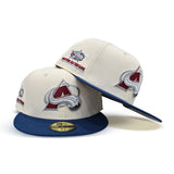 Off White Colorado Avalanche Songbird Blue Visor Gray Bottom 2001 All Star Game Side Patch New Era 59Fifty Fitted