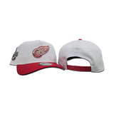 White Detroit Red Wings Red Curved Brim Gray Bottom 2008 Stanley Cup Champions Side Patch New Era 9Forty A-Frame Snapback