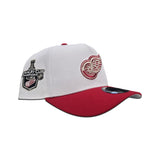 White Detroit Red Wings Red Curved Brim Gray Bottom 2008 Stanley Cup Champions Side Patch New Era 9Forty A-Frame Snapback