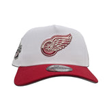 White Detroit Red Wings Red Curved Brim Gray Bottom 2008 Stanley Cup Champions Side Patch New Era 9Forty A-Frame Snapback