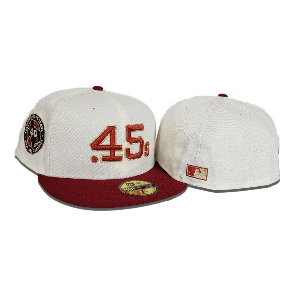 Houston Colt .45s New Era Chrome White/Navy Bill and Gray Bottom With  Celebrating 40 Years Colt .45s Patch On Side 59FIFTY Fitted Hat