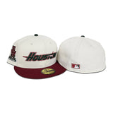 Off White Houston Astros Maroon Visor Gray Bottom 35th Anniversary Side Patch New Era 59Fifty Fitted