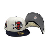Off White Houston Astros Navy Blue Visor Gray Bottom Apollo 11 Side Patch New Era 59Fifty Fitted