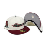 Off White Houston Astros Maroon Visor Gray Bottom 35th Anniversary Side Patch New Era 59Fifty Fitted