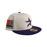 Off White Houston Astros Purple Visor Gray Bottom 2000 Inaugural Season Side Patch New Era 59Fifty Fitted