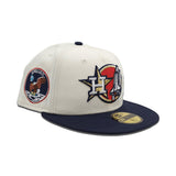 Off White Houston Astros Navy Blue Visor Gray Bottom Apollo 11 Side Patch New Era 59Fifty Fitted