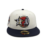 Off White Houston Astros Navy Blue Visor Gray Bottom Apollo 11 Side Patch New Era 59Fifty Fitted