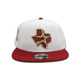 White Houston Astros Brick Red Visor Gray Bottom 50th Anniversary Side Patch New Era 9Fifty Snapback