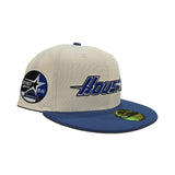 Off White Houston Astros Indigo Blue Visor Gray Bottom 35th Great Years Side Patch New Era 59Fifty Fitted