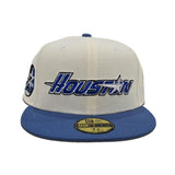 Off White Houston Astros Indigo Blue Visor Gray Bottom 35th Great Years Side Patch New Era 59Fifty Fitted