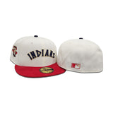 Off White Cleveland Indians Red Corduroy Visor Gray Bottom 100 Seasons Side Patch 59fifty Fitted