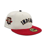 Off White Cleveland Indians Red Corduroy Visor Gray Bottom 100 Seasons Side Patch 59fifty Fitted