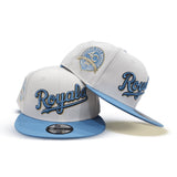 White Kansas City Royals Sky Blue Visor Gray Bottom 40th Anniversary Side Patch New Era 9fifty Snapback