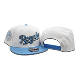 White Kansas City Royals Sky Blue Visor Gray Bottom 40th Anniversary Side Patch New Era 9fifty Snapback
