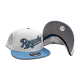 White Kansas City Royals Sky Blue Visor Gray Bottom 40th Anniversary Side Patch New Era 9fifty Snapback