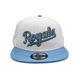 White Kansas City Royals Sky Blue Visor Gray Bottom 40th Anniversary Side Patch New Era 9fifty Snapback
