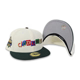Off White Los Angeles Dodgers Dark Green Visor Gray Bottom 40th Anniversary Side Patch New Era 59Fifty Fitted