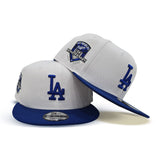 White Los Angeles Dodgers Royal Blue Visor Gray Bottom 50th Anniversary Side Patch New Era 9Fifty Snapback