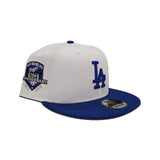 White Los Angeles Dodgers Royal Blue Visor Gray Bottom 50th Anniversary Side Patch New Era 9Fifty Snapback