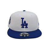 White Los Angeles Dodgers Royal Blue Visor Gray Bottom 50th Anniversary Side Patch New Era 9Fifty Snapback