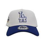 White Los Angeles Dodgers Curved Brim Royal Blue Visor Gray Bottom 40th Anniversary Side Patch New Era 9Forty Snapback