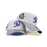 White Los Angeles Dodgers Gray Curved Brim Royal Blue Bottom 2024 World Series Side Patch New Era 9Forty Snapback