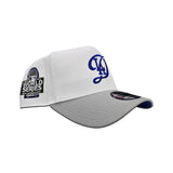 White Los Angeles Dodgers Gray Curved Brim Royal Blue Bottom 2024 World Series Side Patch New Era 9Forty Snapback