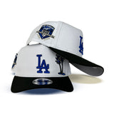 White Los Angeles Dodgers Curved Black Brim Palm Tree Gray Bottom 50th Anniversary Side Patch New Era 9Fifty A-Frame Snapback