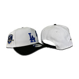 White Los Angeles Dodgers Curved Black Brim Palm Tree Gray Bottom 50th Anniversary Side Patch New Era 9Fifty A-Frame Snapback