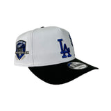 White Los Angeles Dodgers Curved Black Brim Palm Tree Gray Bottom 50th Anniversary Side Patch New Era 9Fifty A-Frame Snapback